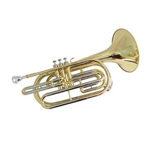 Bb Key Marching Trombone Lacquer Silver Plated with Case Mouthpiece Brass Musical Instruments Trumpet Set (Color : Lacquered Gold)