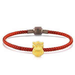 CHOW SANG SANG 999 24K Solid Gold 'Hello World' Musical Instrument Charm Bracelet for Women 91361C