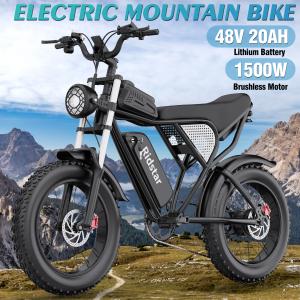 20" Fat TireElectric Bike 1500W 48V/20Ah Removable Battery Mountain Bike