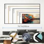 Guitar Canvas Wall Art, Colorful Abstract Guitar Picture Poster, Guitar Oil Painting Print on Canvas, Modern Musical Instrument Artwork, Rock Music Art Ready to Hang (Gold Framed, 69x39in|174x98cm)