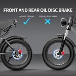 20" Fat TireElectric Bike 1500W 48V/20Ah Removable Battery Mountain Bike