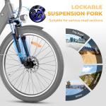 26" Electric Bike for Adults 750W Peak Motor, 50 Miles 20MPH & 7 Speed Ebike