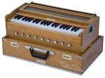 Harmonium by Maharaja Musicals, Folding, 9 Stops, In USA, Portable, Natural Color, 3 1/2 Octaves, Tuned to A440, Coupler, Bag, Indian Musical Instrument (PDI-AHH)
