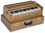 Harmonium by Maharaja Musicals, Folding, 9 Stops, In USA, Portable, Natural Color, 3 1/2 Octaves, Tuned to A440, Coupler, Bag, Indian Musical Instrument (PDI-AHH)