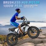   20'' Fat Tire Electric Bike 48V 15Ah 1200W Battery Motor Off-Road E-Bike