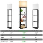 RUNTOP Plus Floor Lamp with Shelves, Shelf Lamp with 15W LED Bulb, 3 Colors, Memory Function, Wide Display Shelf for Collectibles Storge, Shelf Floor Lamps for Living Room, Standing Lamp for Bedroom
