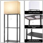 RUNTOP Plus Floor Lamp with Shelves, Shelf Lamp with 15W LED Bulb, 3 Colors, Memory Function, Wide Display Shelf for Collectibles Storge, Shelf Floor Lamps for Living Room, Standing Lamp for Bedroom