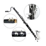 WUQIMUSC Professional Bass Clarinet Low C Silver Nickel Plated Keys with Case Rich Sound Musical Instrument Student Clarinet (Low C)