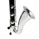 WUQIMUSC Professional Bass Clarinet Low C Silver Nickel Plated Keys with Case Rich Sound Musical Instrument Student Clarinet (Low C)