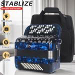 62 Keys 60 Bass Accordion, Button Accordions Educational Musical Instrument Suitable for Adult Beginners and Students, with Thicker Case and Accordion Shoulder Strap Acordeón Acordeones Para Adultos