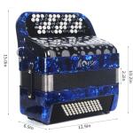 62 Keys 60 Bass Accordion, Button Accordions Educational Musical Instrument Suitable for Adult Beginners and Students, with Thicker Case and Accordion Shoulder Strap Acordeón Acordeones Para Adultos