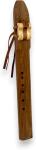 Handmade 432Hz Drone Flute – Key of G, F#, E, D – Ethnic Engraved Double Chamber Native Style Flute (Walnut Wood) – Personalized Wooden Musical Instrument Gift