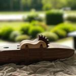 Handmade 432Hz Drone Flute – Key of G, F#, E, D – Ethnic Engraved Double Chamber Native Style Flute (Walnut Wood) – Personalized Wooden Musical Instrument Gift