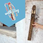 Handmade 432Hz Drone Flute – Key of G, F#, E, D – Ethnic Engraved Double Chamber Native Style Flute (Walnut Wood) – Personalized Wooden Musical Instrument Gift