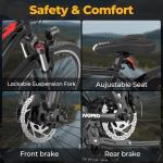 AOVOPRO 26" Electric Bike for Adults w/Peak 750W Brushless Motor, 40Miles 22MPH