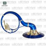 INDIAN MUSICAL INSTRUMENT 22" King Size Handmade Brass Sousaphone Big Bell Tuba with Mouthpiece and Gig Bag (BLUE GOLD)