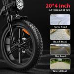 Electric Bike 1500W 48V/20Ah Dual Suspension Fat Tire e bike E Bicycle for Adult