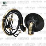 Indian Musical Instrument Chrome Finish 24" King Size Sousaphone Brass BB Big Bell Tuba With Mouth Piece and Carry Bag (Black Gold))