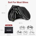 Puroma Bike Cover for 1 bike, Outdoor Waterproof Bicycle Covers Rain Sun UV Dust Wind Proof with Lock Hole for Mountain Road Electric Bike (Basic Black)