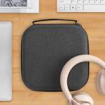 Geekria Shield Case for Over-Ear Headphones, Replacement Hard Shell Travel Carrying Bag with Cable Storage, Compatible with Audeze Maxwell, Soundcore SpaceOnePro, Sony WH-1000XM5 (Dark Grey)
