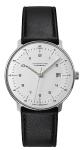 JUNGHANS Men's Max Bill Automatic White Dial Black Leather Strap Analog Watch 27/4700.02
