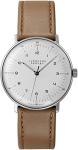 JUNGHANS Max Bill Handaufzug Hand-Winding Sapphire Crystal Beige Leather Watch 027/3701.02