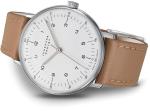 JUNGHANS Max Bill Handaufzug Hand-Winding Sapphire Crystal Beige Leather Watch 027/3701.02