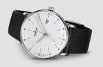 JUNGHANS Men's Form A Matte Silver Dial Black Leather Strap Automatic Watch 027/4730.00