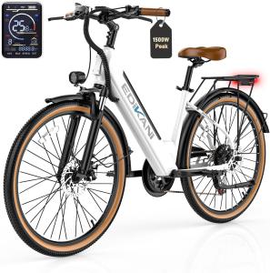 Electric Bike for Adults 70 Miles 1500W Peak 25MPH 26" Ebike for Women with 48V