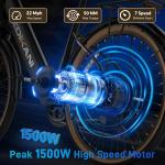Electric Bike for Adults 70 Miles 1500W Peak 25MPH 26" Ebike for Women with 48V