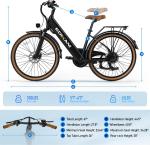 Electric Bike for Adults 70 Miles 1500W Peak 25MPH 26" Ebike for Women with 48V