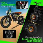 Electric Bike 20" Fat Tire E-Bike 750W 48V 15Ah Battery 25MPH 30 Miles for Adult