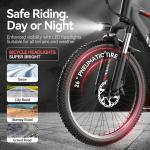 26'' Electric Mountain Bike Adults 750W 25MPH Off-road E-Bicycle Fat Tire
