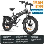 1000W Mountain Motorbike 20" Fat Tire Folding E-bike 48V 15Ah City Eletric Bike