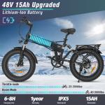1000W Mountain Motorbike 20" Fat Tire Folding E-bike 48V 15Ah City Eletric Bike