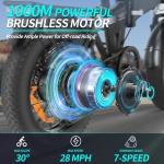 1000W Mountain Motorbike 20" Fat Tire Folding E-bike 48V 15Ah City Eletric Bike