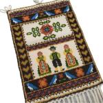 Wertvolle Handarbeit Wall Decor Junghans-Wolle Germany 80s Handwoven Wool vintag