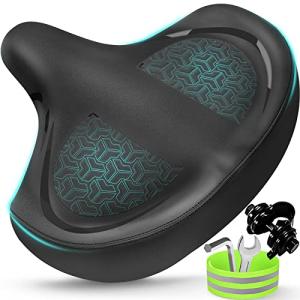 Twomaples Bicycle Seat, Bike Seat for Women Men Extra Comfort Wide, Oversized Comfortable Seats Saddle for Peloton Bike, Fit for Exercise Bike, Electric Bike, Mountain Bike