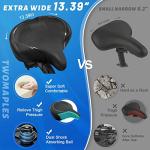 Twomaples Bicycle Seat, Bike Seat for Women Men Extra Comfort Wide, Oversized Comfortable Seats Saddle for Peloton Bike, Fit for Exercise Bike, Electric Bike, Mountain Bike