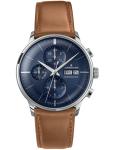 Junghans Meister Chronoscope 40.7mm Blue Dial Leather Band Watch 27/4526.03