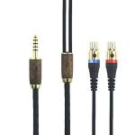 NewFantasia 4.4mm Balanced Cable Compatible with Audeze LCD-2, LCD-4, LCD-3, LCD-X, LCD-XC, MM-500 Headphone Upgrade Replacement Audio Cable 6N OCC Copper Silver Plated Cord Walnut Wood Shell 6.6ft