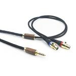 NewFantasia 4.4mm Balanced Cable Compatible with Audeze LCD-2, LCD-4, LCD-3, LCD-X, LCD-XC, MM-500 Headphone Upgrade Replacement Audio Cable 6N OCC Copper Silver Plated Cord Walnut Wood Shell 6.6ft