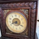 Antique Brown and Gold Junghans Clock with Intricate Carvings - Erna Design
