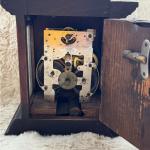 Antique Brown and Gold Junghans Clock with Intricate Carvings - Erna Design