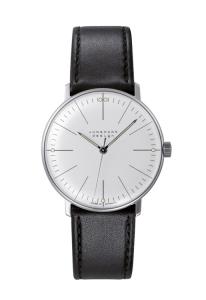 Junghans Max Bill Handaufzug 34mm Black Leather Strap Men's Watch 27/3700.02