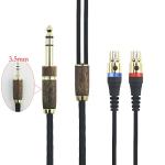 NEW NEOMUSICIA Replacement Audio Upgrade Cable Compatible with Audeze LCD-2 LCD-4 LCD-3 LCD-X LCD-XC, MM-500 Headphone 6N OCC Copper Silver Plated Cord with 6.35mm Adapter Walnut Wood Shell