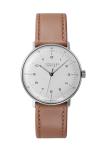 Junghans Max Bill Handaufzug 34mm White Dial Leather Strap Watch 27/3701.02
