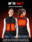 WASOTO Heated Vest Women With 16000 mAh Battery Pack Charger Included Rechargeable Washable Electric Lightweight Women's Heated Vest For Indoor Outdoor Cycling Work Golfing Walking（Black,M）