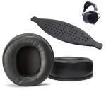 AHG Premium Sheepskin Ear Pads and Cowhide Headband Strap Compatible with Audeze LCD Headsets (Black) | FlexiSoft Foam