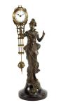 German Junghans Style Brass Elegant Diana Lady Figure Swinging Swinger Clock